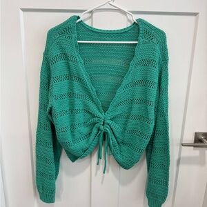 Green Crochet Sweater